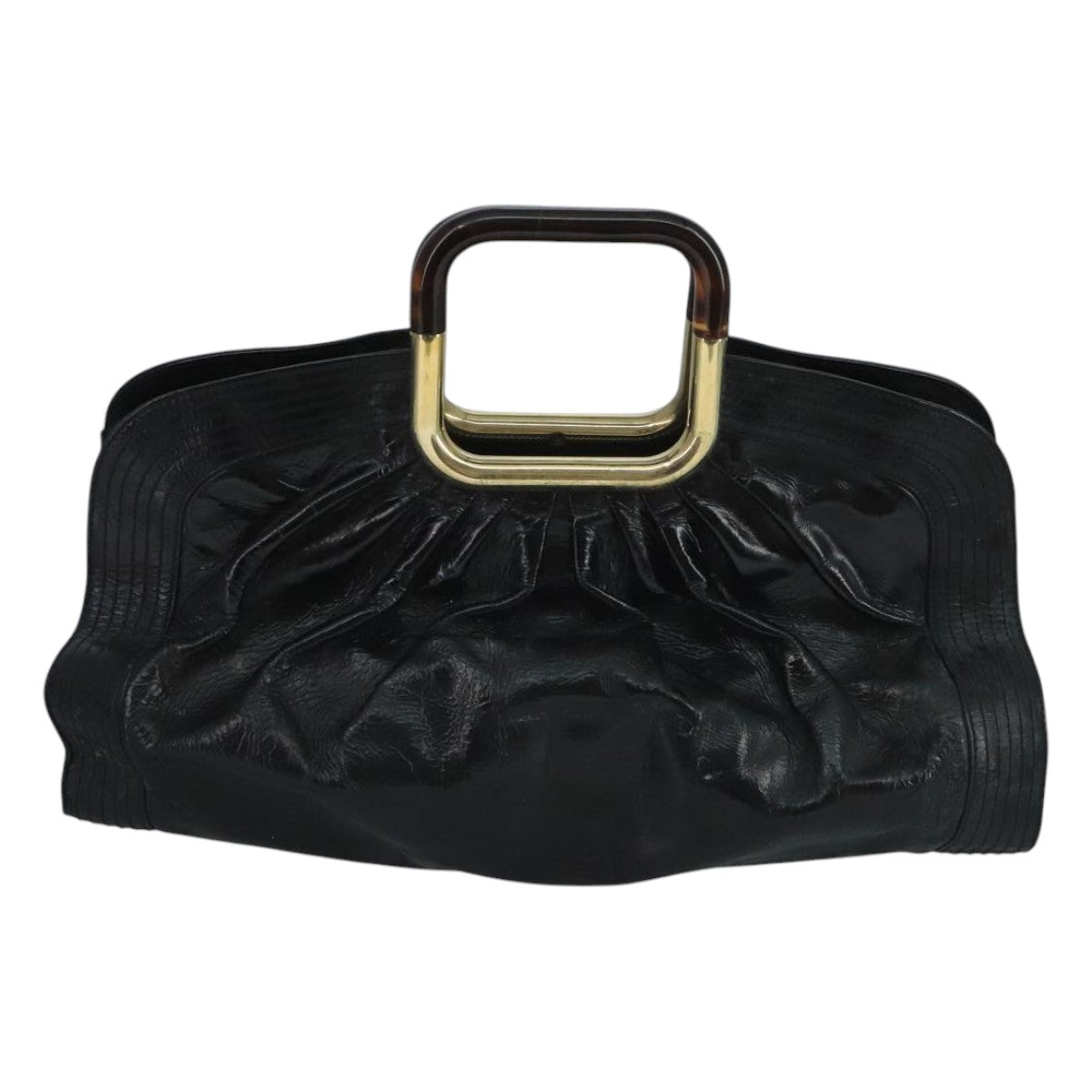 BALLY Hand Bag Patent leather Black Auth bs21553
