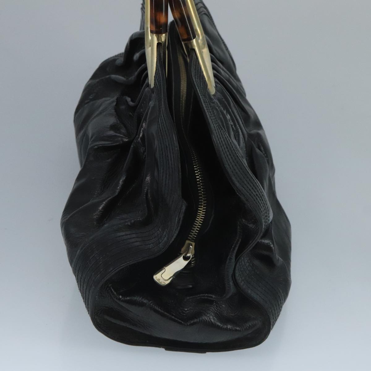 BALLY Hand Bag Patent leather Black Auth bs21553