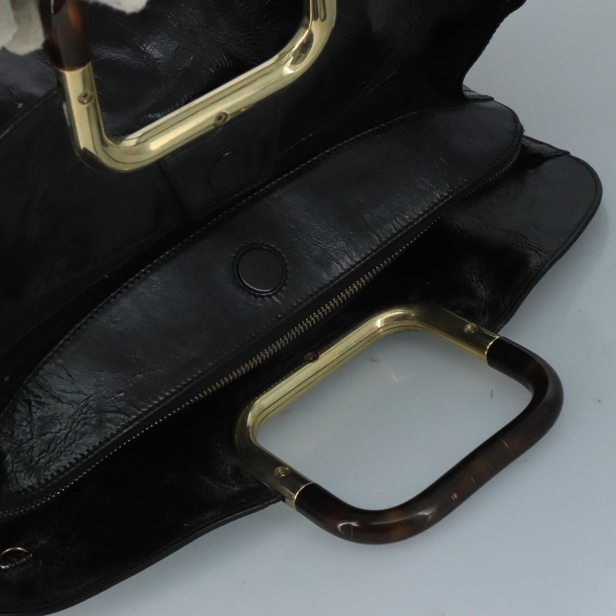 BALLY Hand Bag Patent leather Black Auth bs21553