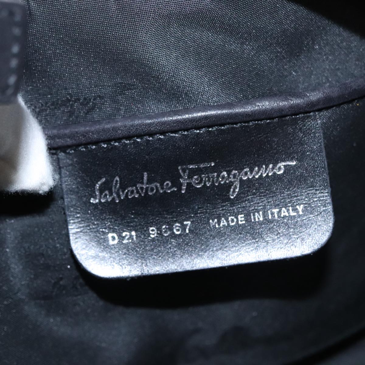Salvatore Ferragamo Shoulder Bag Wool Gray Auth bs21555