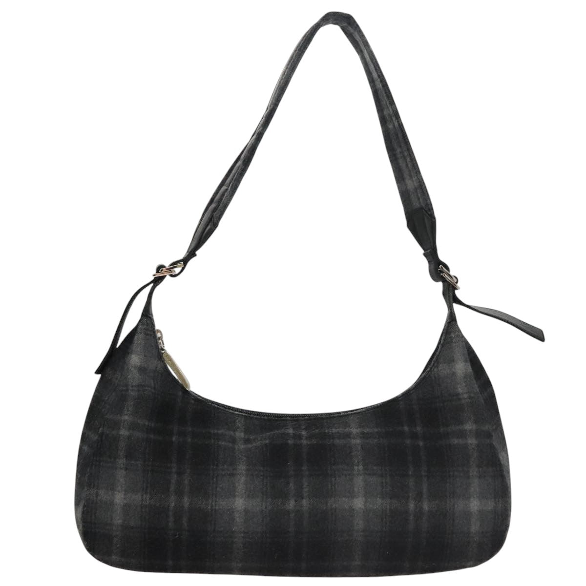 Salvatore Ferragamo Shoulder Bag Wool Gray Auth bs21555