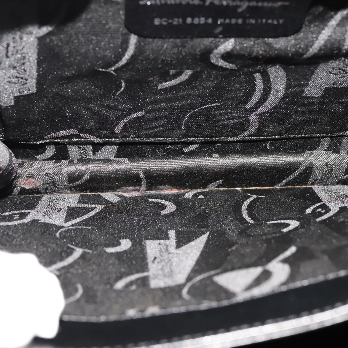 Salvatore Ferragamo Hand Bag Leather 2way Black Auth bs21557