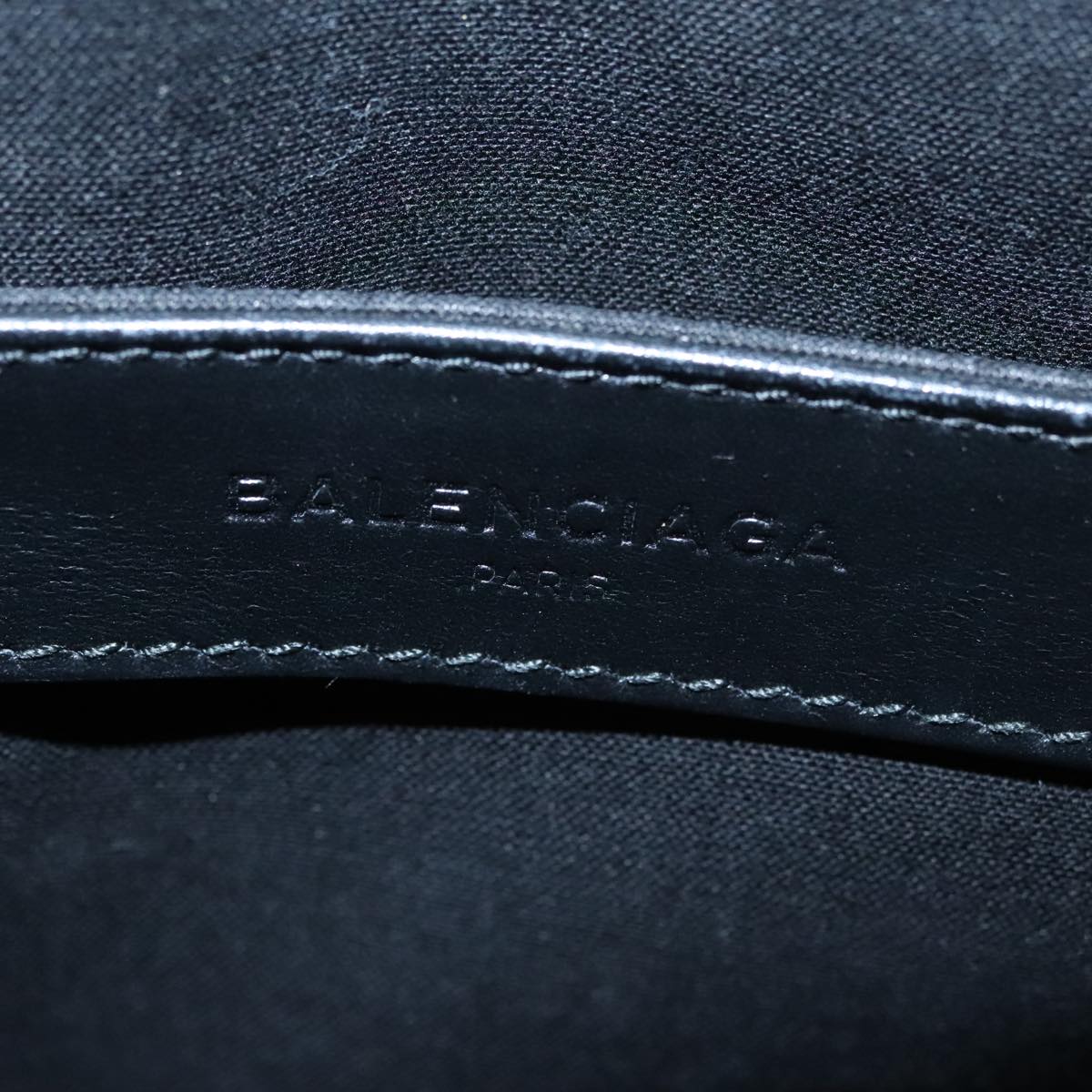 BALENCIAGA Clutch Bag Canvas Black White 420407 Auth bs21562