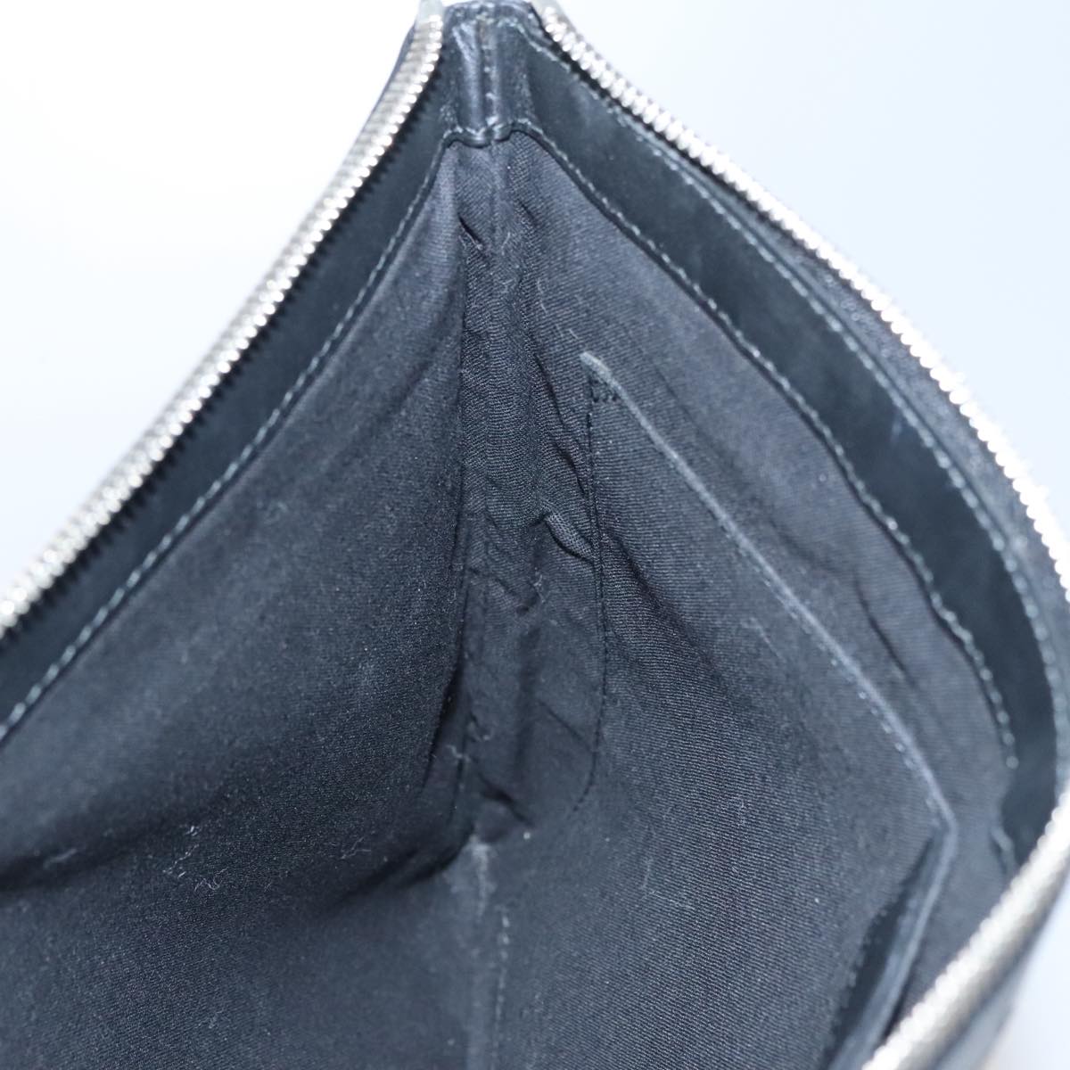 BALENCIAGA Clutch Bag Canvas Black White 420407 Auth bs21562