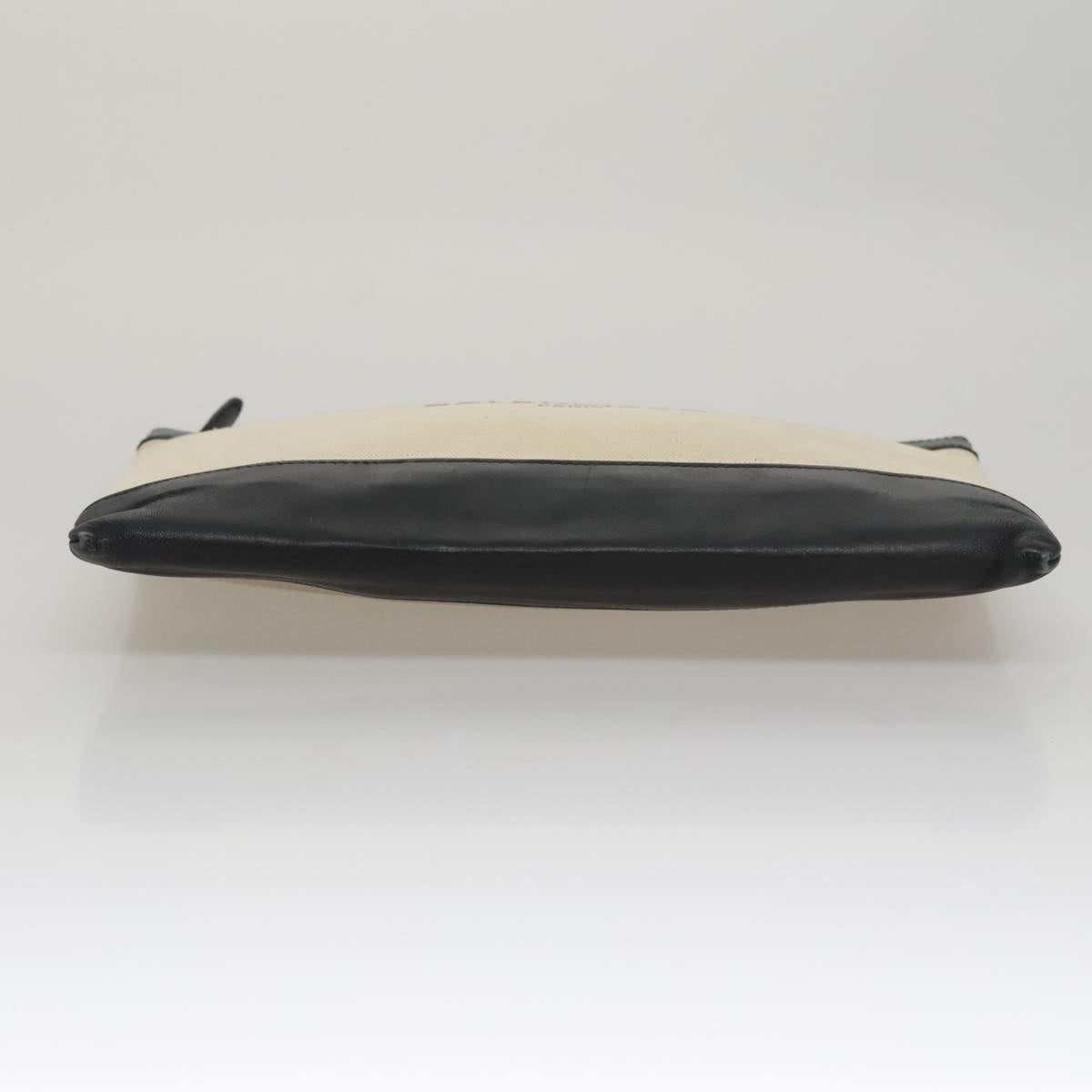 BALENCIAGA Clutch Bag Canvas Black White 420407 Auth bs21562