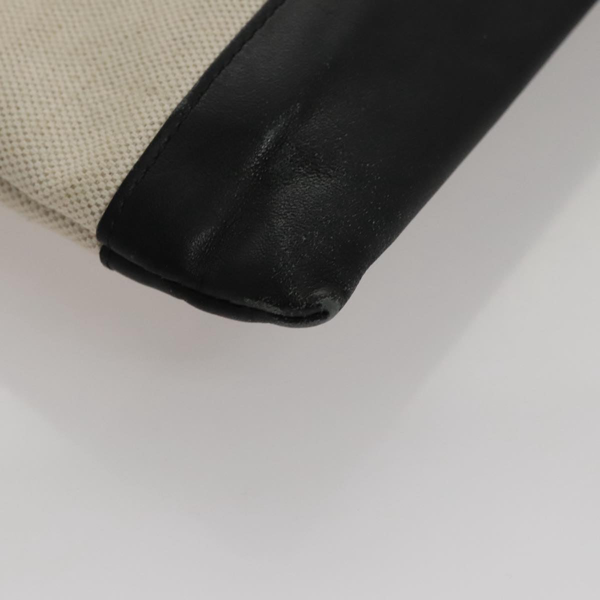 BALENCIAGA Clutch Bag Canvas Black White 420407 Auth bs21562