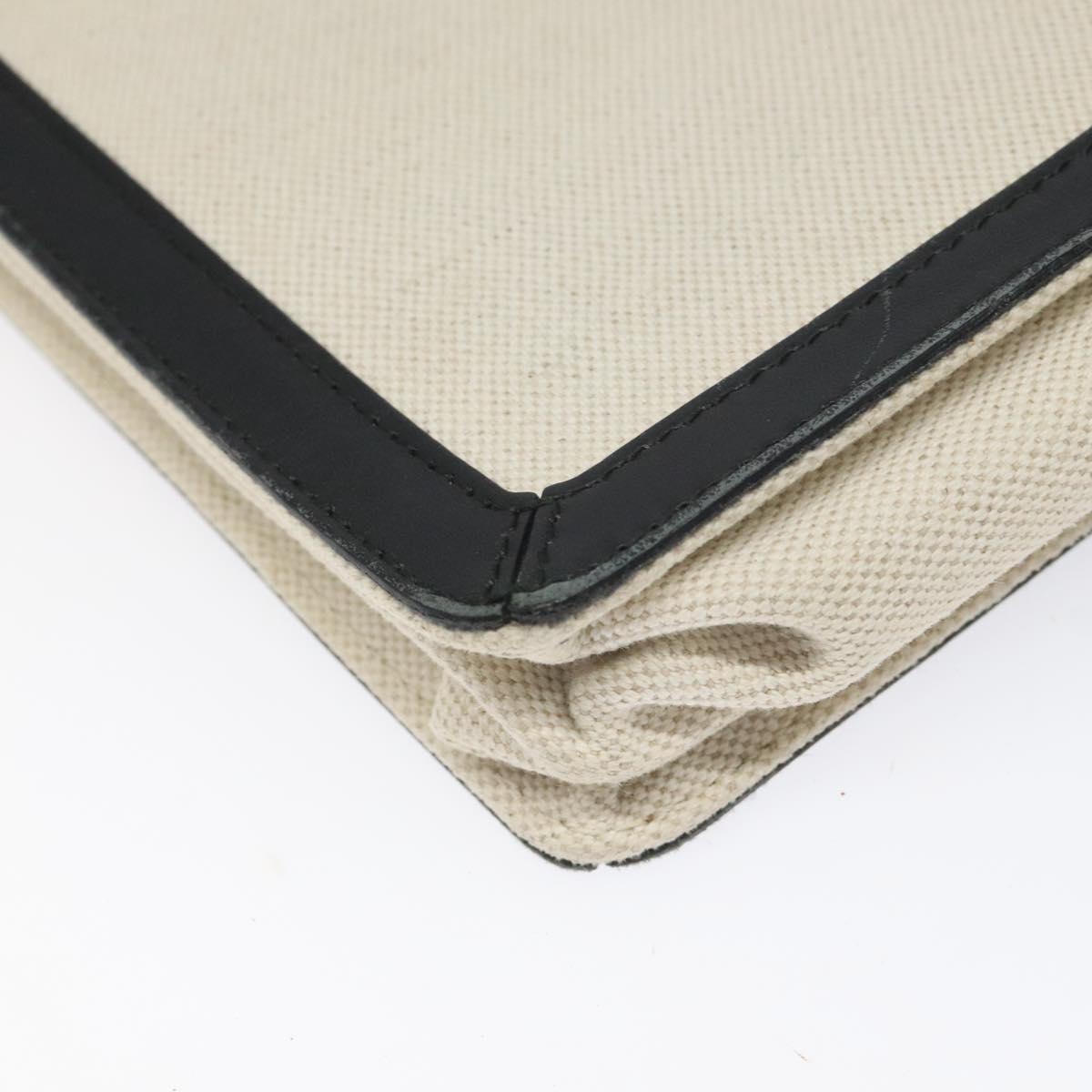 BALENCIAGA Shoulder Bag Canvas Leather White Black 339937 Auth bs21563