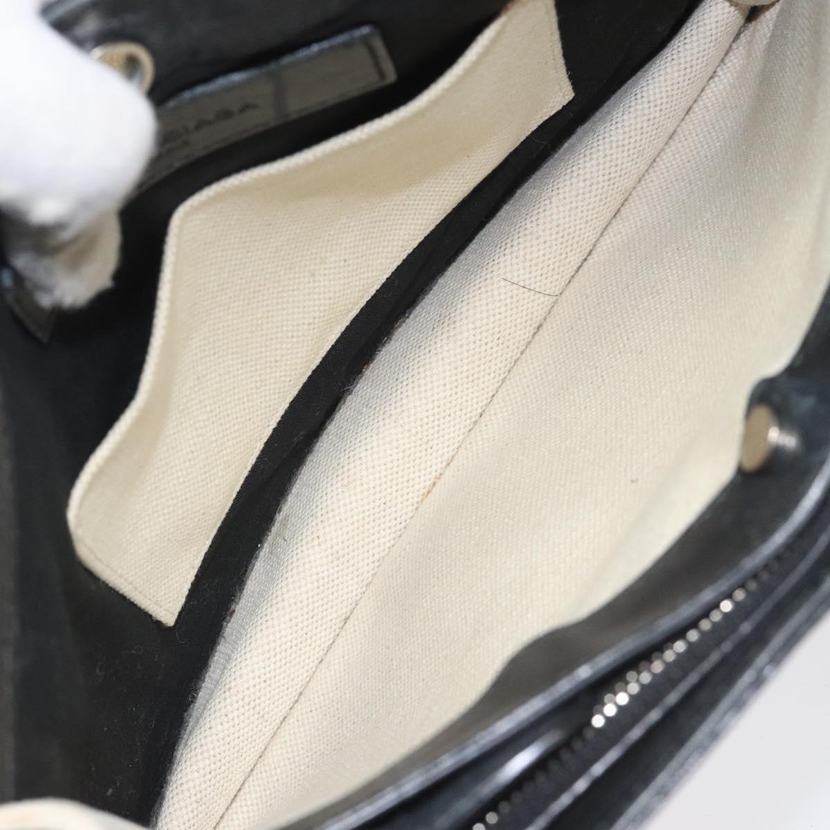 BALENCIAGA Shoulder Bag Canvas Leather White Black 339937 Auth bs21563