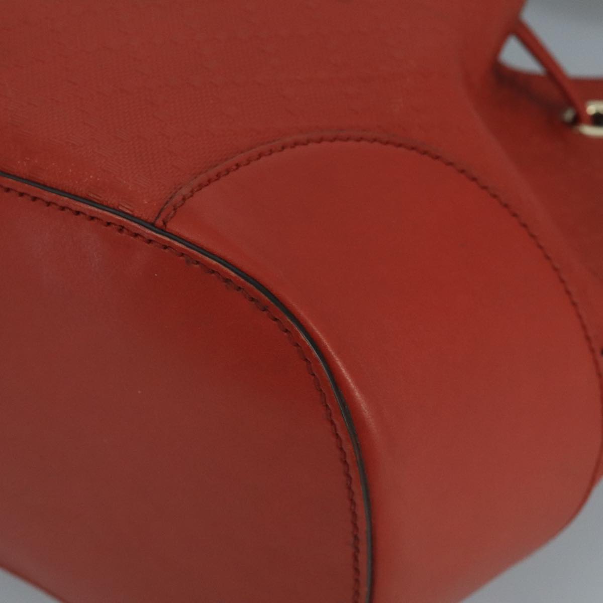 GUCCI Diamante Shoulder Bag Leather Orange Gold 354229 Auth bs21569