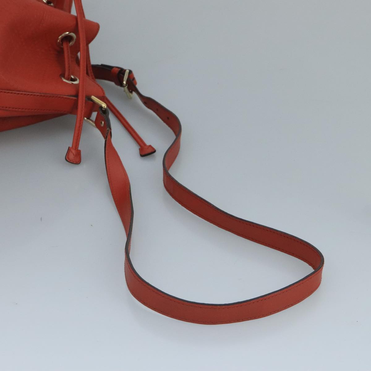 GUCCI Diamante Shoulder Bag Leather Orange Gold 354229 Auth bs21569