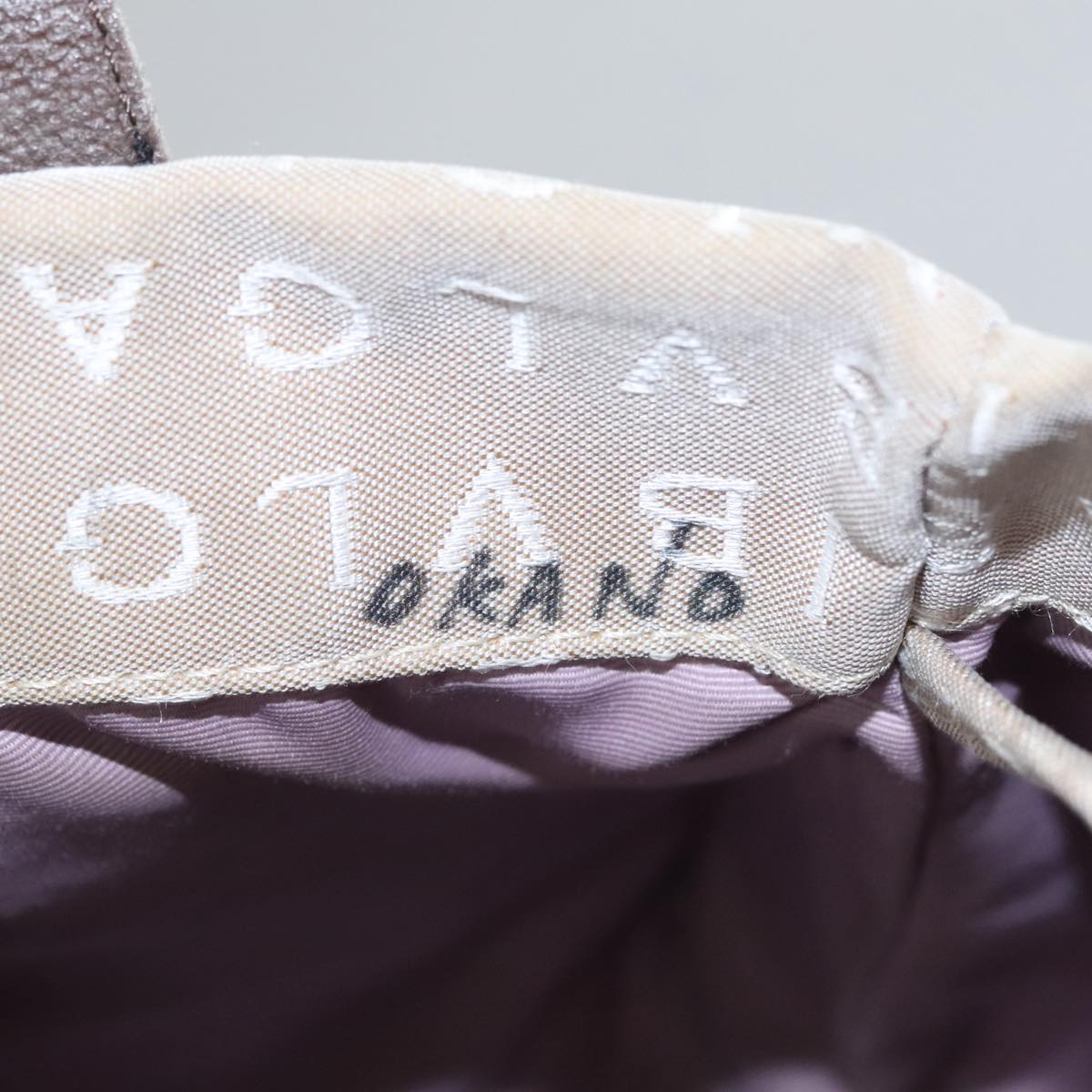 BVLGARI Tote Bag Canvas Brown Silver Auth bs21581