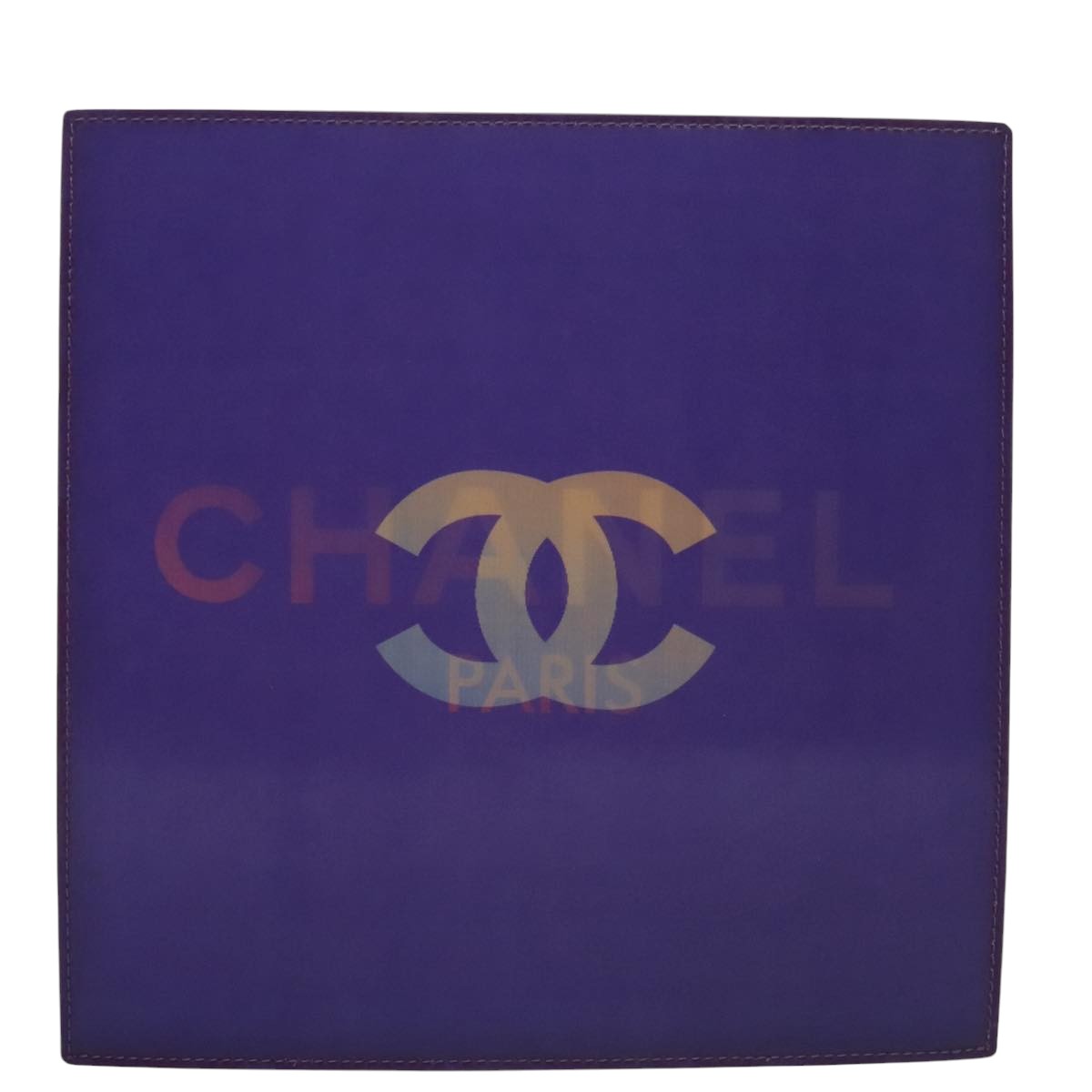 CHANEL Hologram Chain Shoulder Bag Vinyl Purple CC Auth bs21582