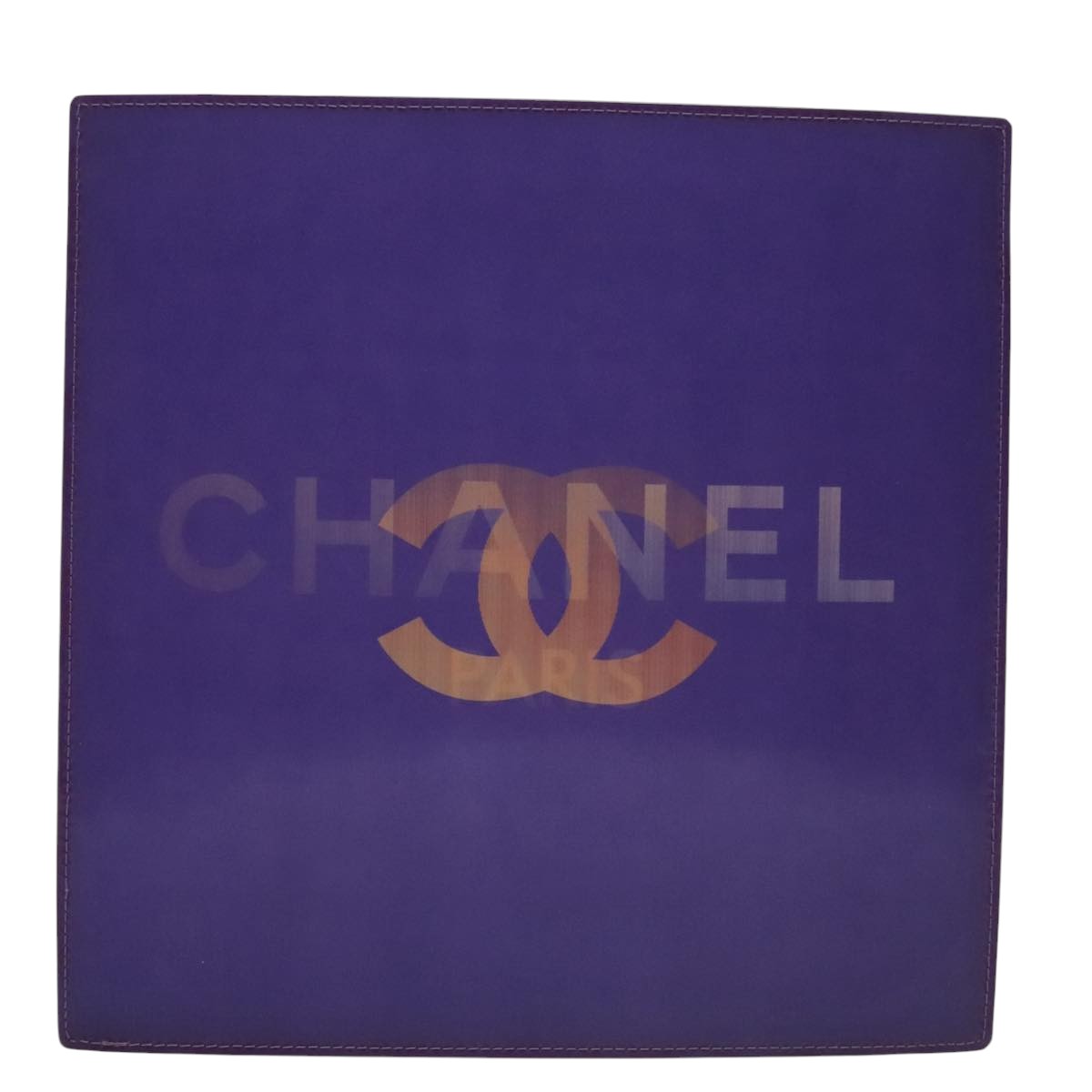 CHANEL Hologram Chain Shoulder Bag Vinyl Purple CC Auth bs21582
