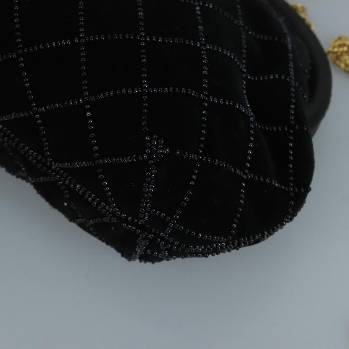 BALLY Chain Shoulder Bag Velor Black Auth bs21591