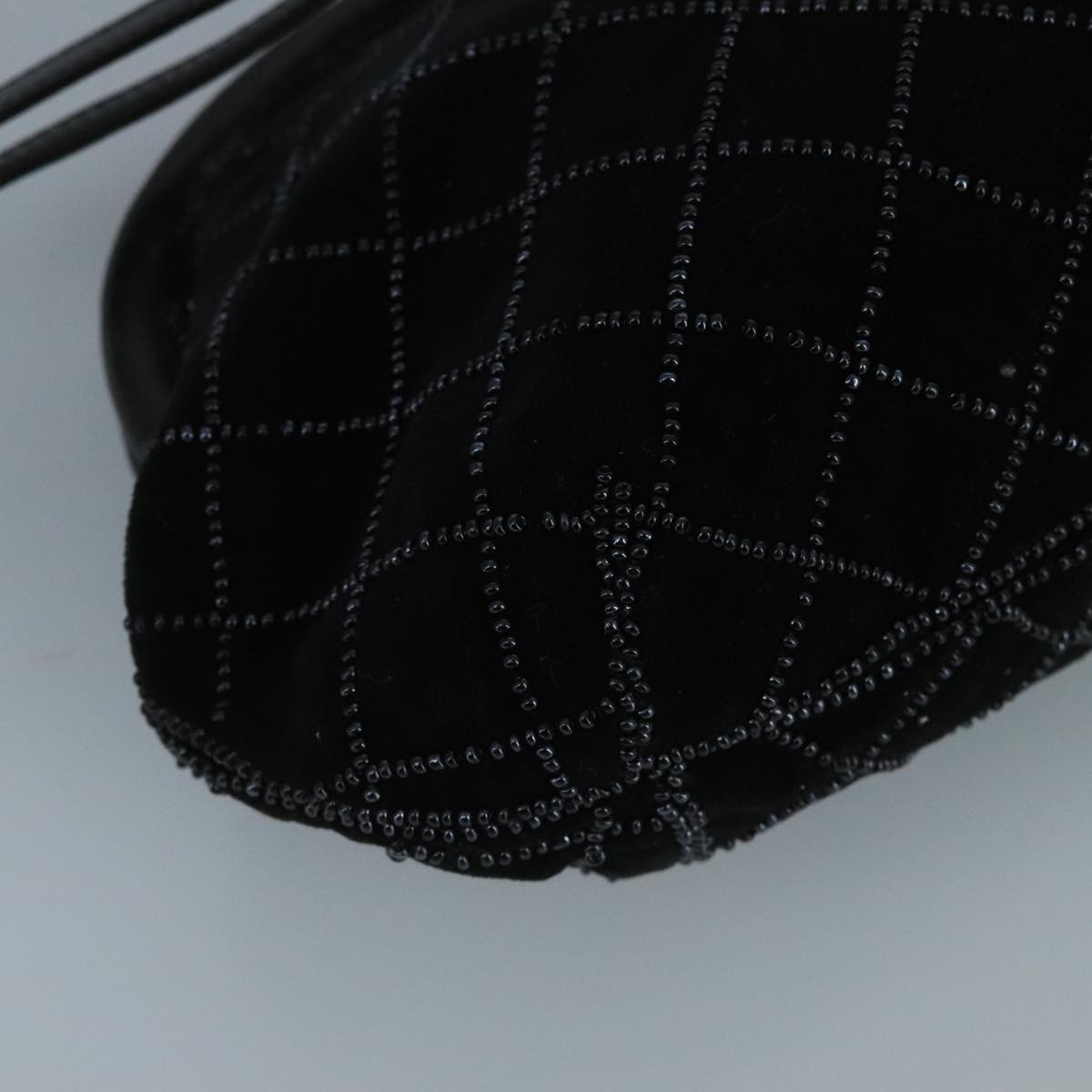 BALLY Chain Shoulder Bag Velor Black Auth bs21591