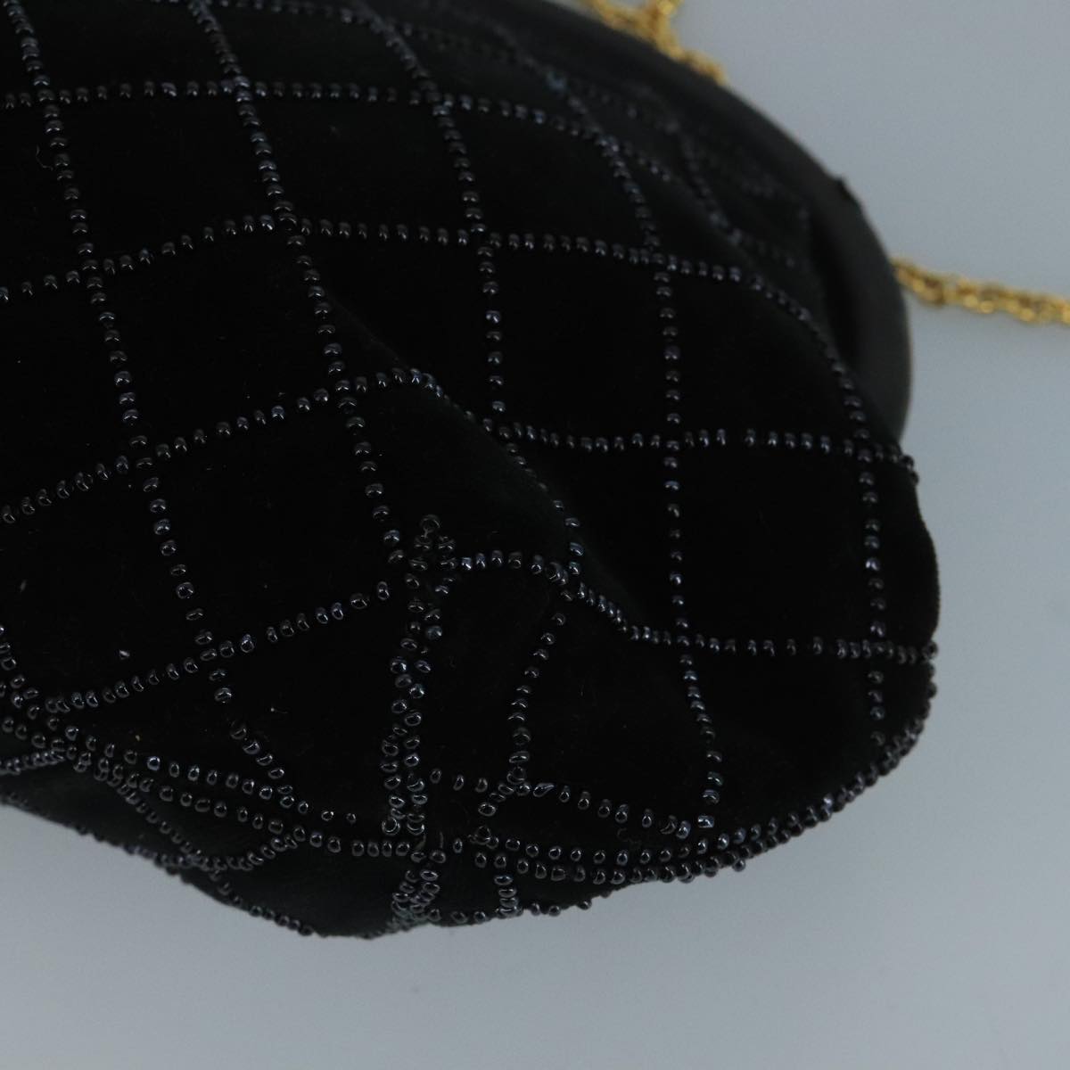 BALLY Chain Shoulder Bag Velor Black Auth bs21591