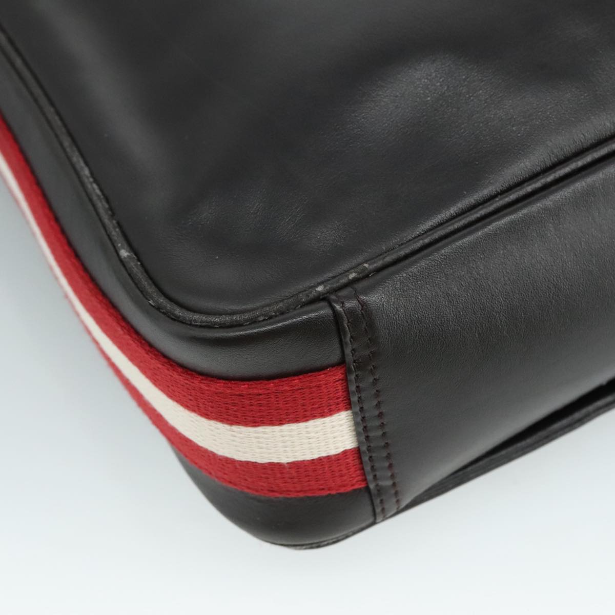 BALLY Shoulder Bag Leather Brown Auth bs21592