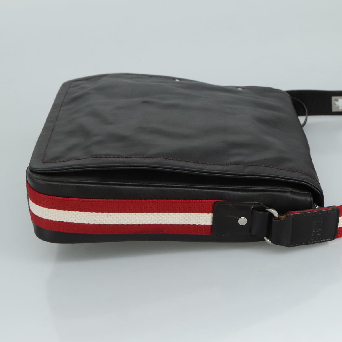 BALLY Shoulder Bag Leather Brown Auth bs21592