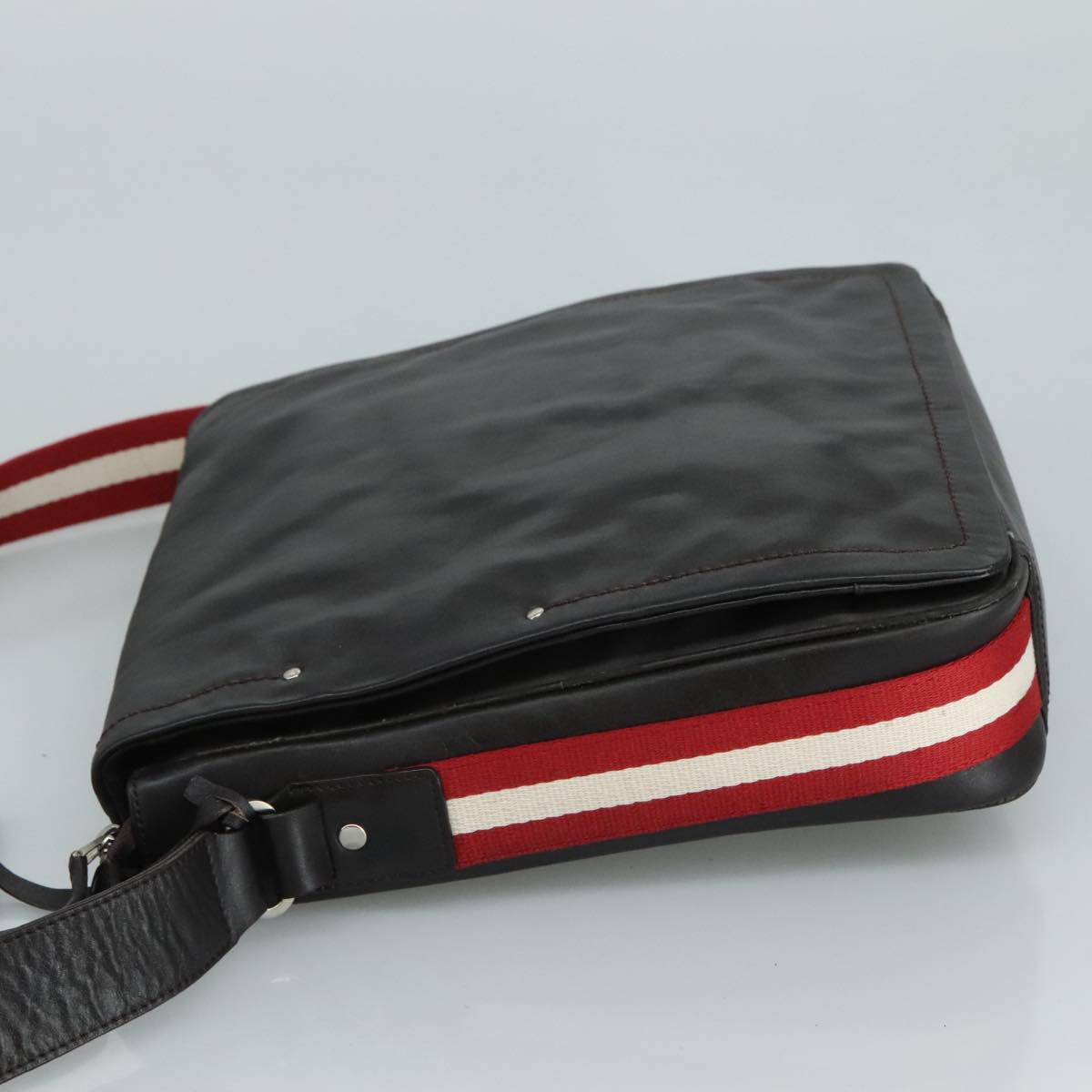 BALLY Shoulder Bag Leather Brown Auth bs21592