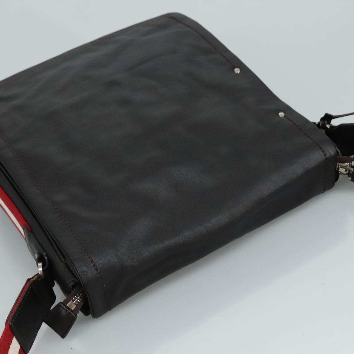 BALLY Shoulder Bag Leather Brown Auth bs21592