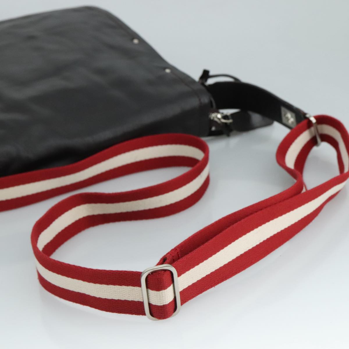 BALLY Shoulder Bag Leather Brown Auth bs21592