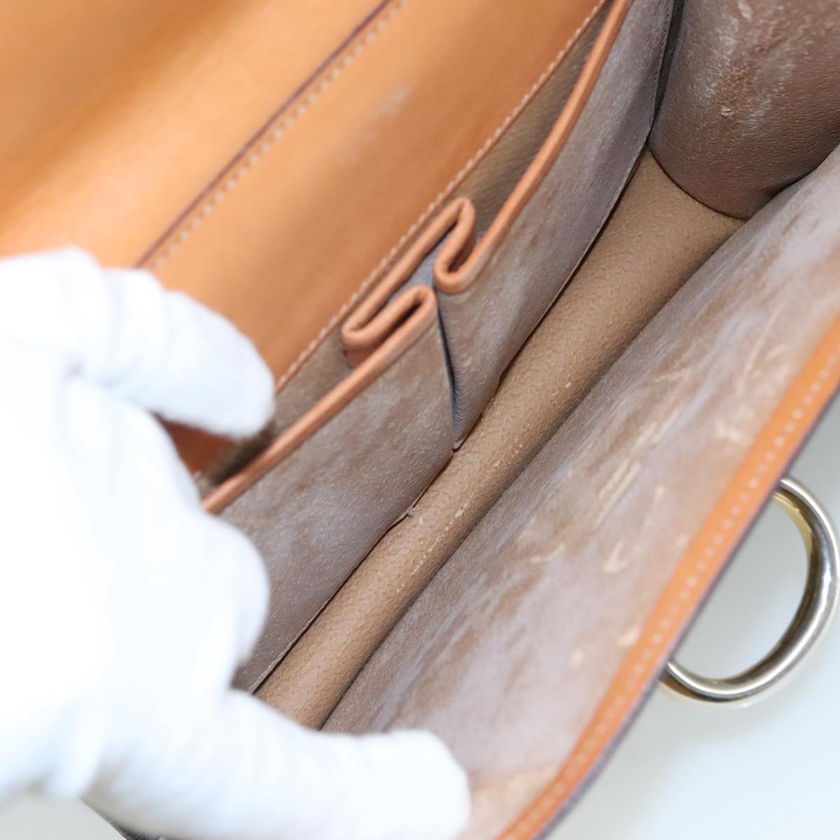 CELINE Macadam Canvas Hand Bag PVC Leather Brown Auth bs21604