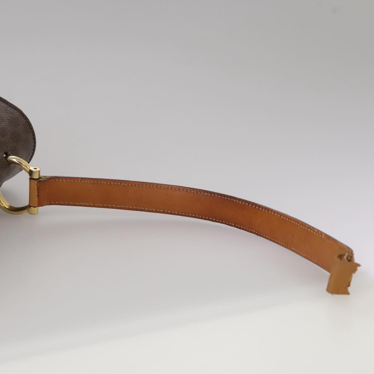 CELINE Macadam Canvas Hand Bag PVC Leather Brown Auth bs21604