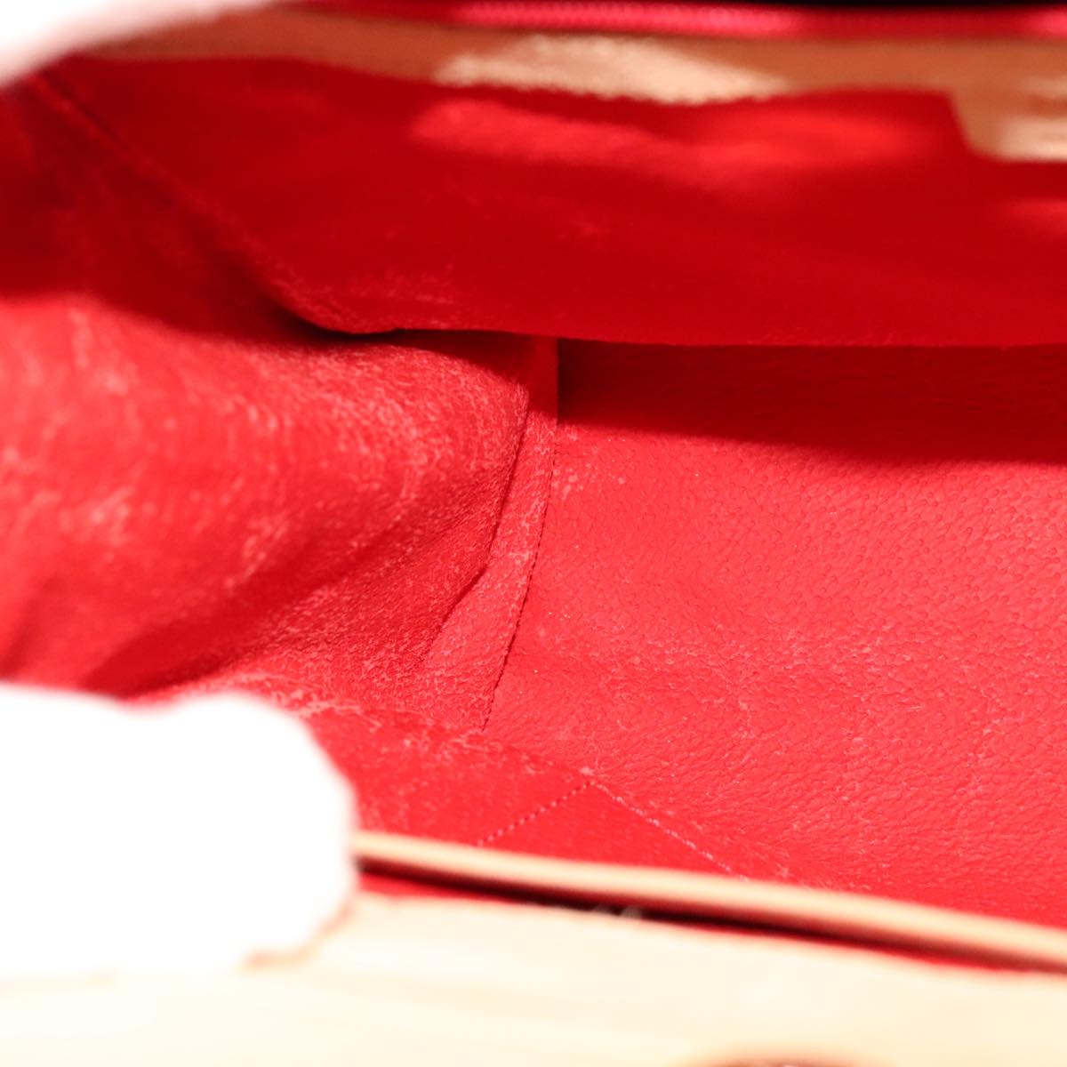 CELINE Shoulder Bag Leather Beige Auth bs21606