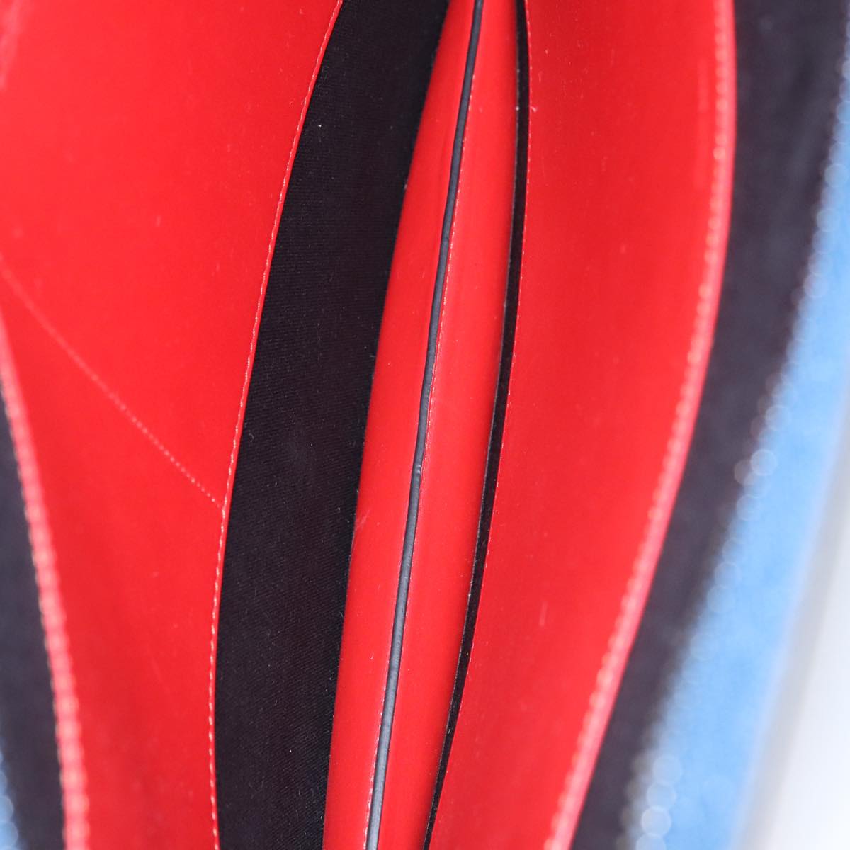 Christian Louboutin Hand Bag Leather Blue Auth bs21607