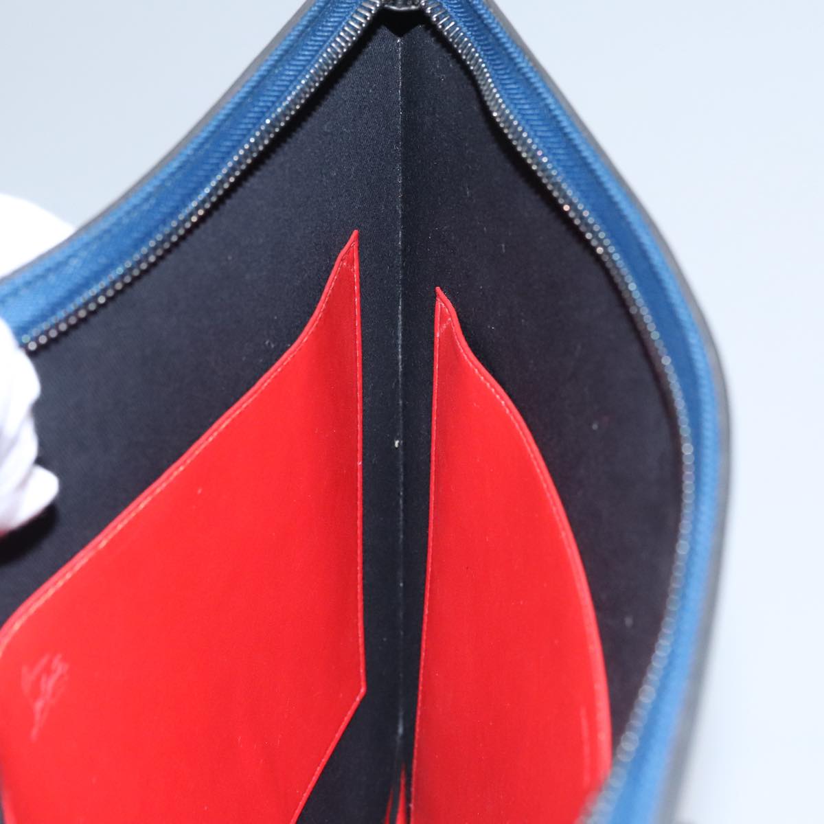 Christian Louboutin Hand Bag Leather Blue Auth bs21607