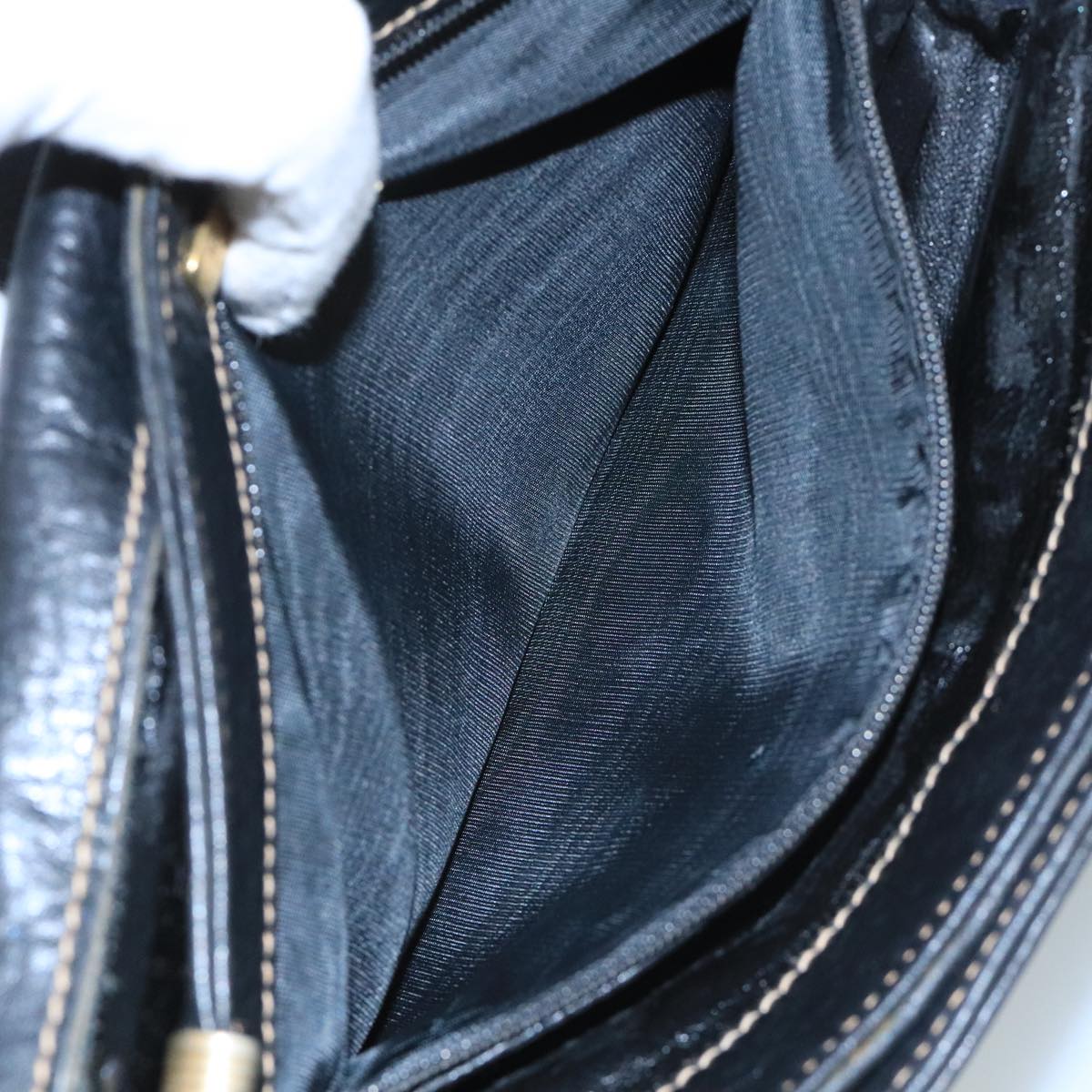 BALLY Shoulder Bag Leather Black Auth bs21629