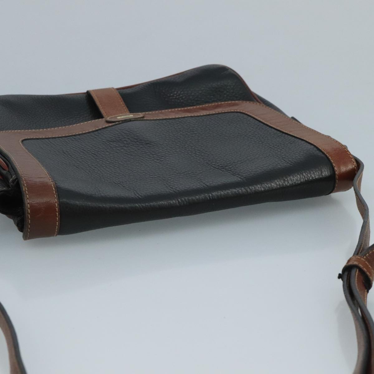 BALLY Shoulder Bag Leather Black Auth bs21629