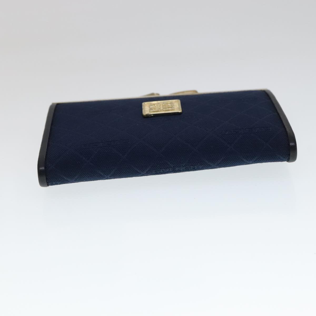 GIVENCHY Key Case Billfold Leather 4Set Navy Black Auth bs21638