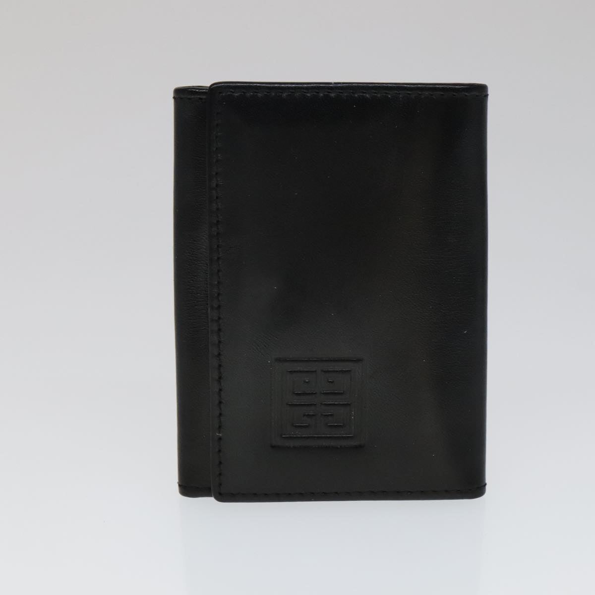 GIVENCHY Key Case Billfold Leather 4Set Navy Black Auth bs21638