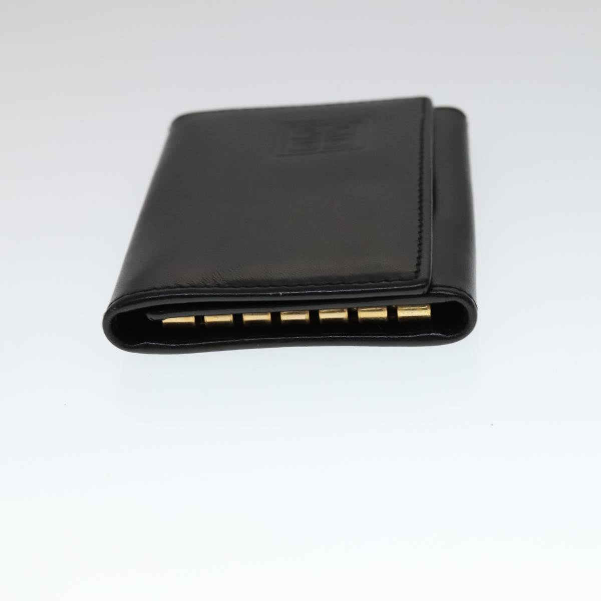 GIVENCHY Key Case Billfold Leather 4Set Navy Black Auth bs21638