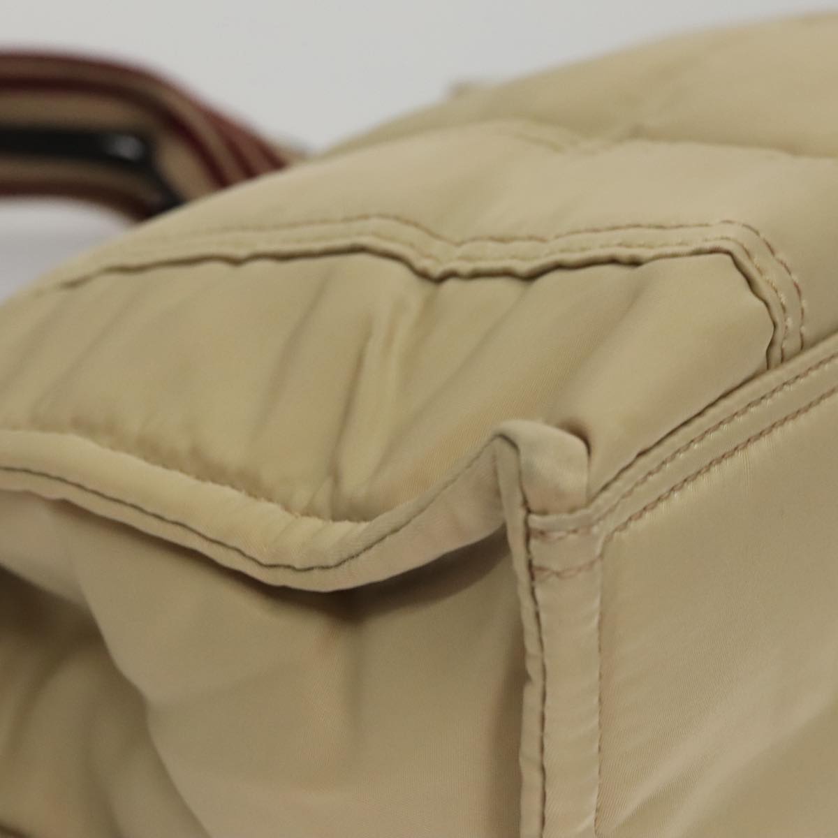 BURBERRY Blue Label Hand Bag Nylon Beige Auth bs21643