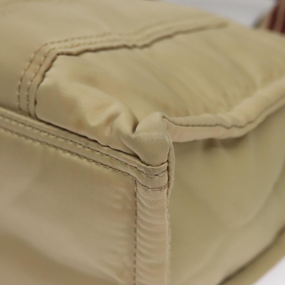 BURBERRY Blue Label Hand Bag Nylon Beige Auth bs21643