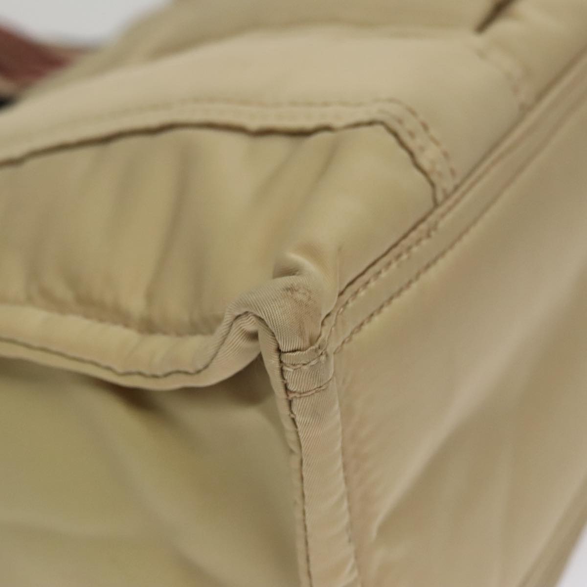 BURBERRY Blue Label Hand Bag Nylon Beige Auth bs21643