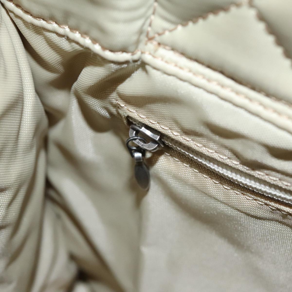 BURBERRY Blue Label Hand Bag Nylon Beige Auth bs21643