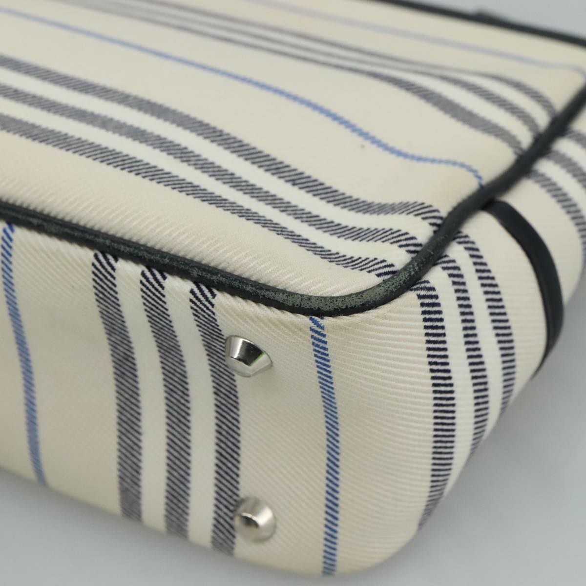 BURBERRY Shoulder Bag Canvas White Auth bs21644