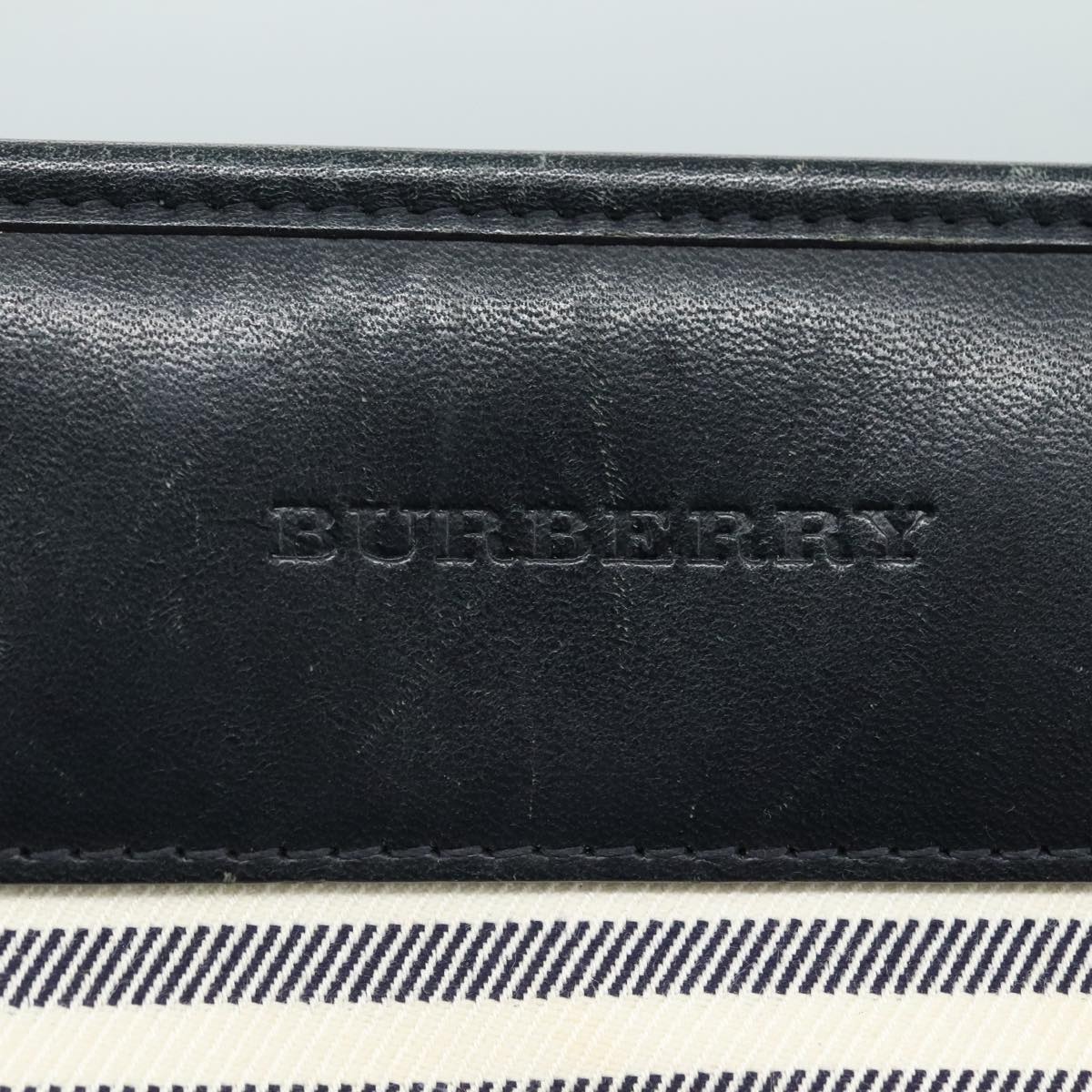 BURBERRY Shoulder Bag Canvas White Auth bs21644