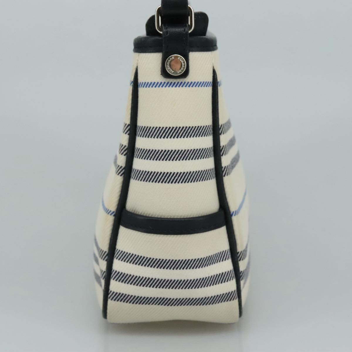 BURBERRY Shoulder Bag Canvas White Auth bs21644