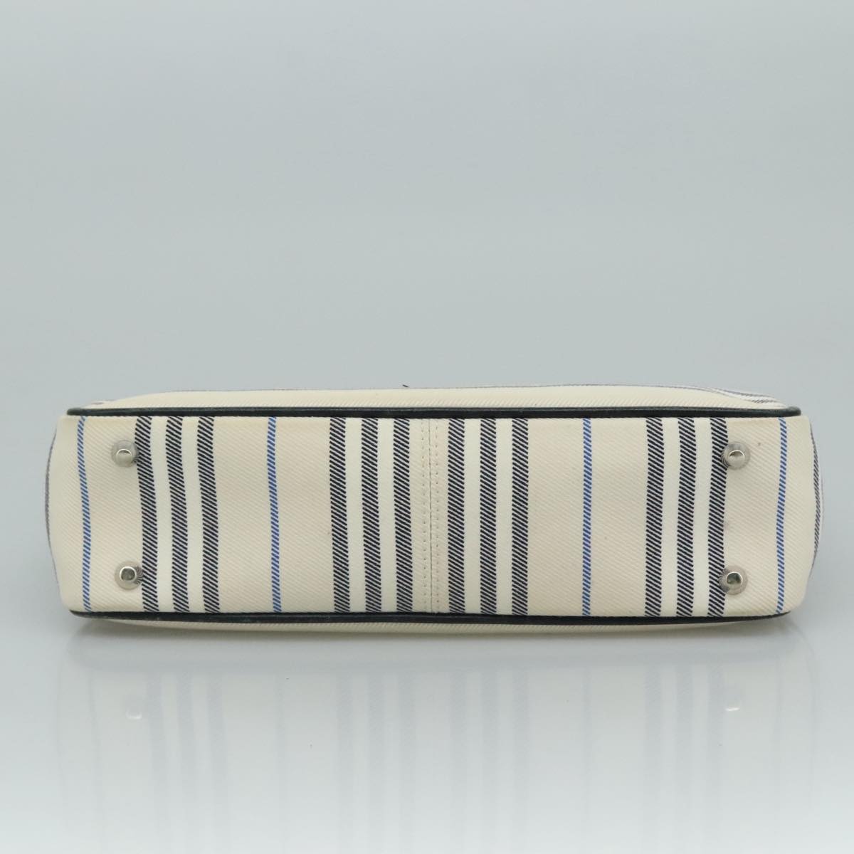 BURBERRY Shoulder Bag Canvas White Auth bs21644