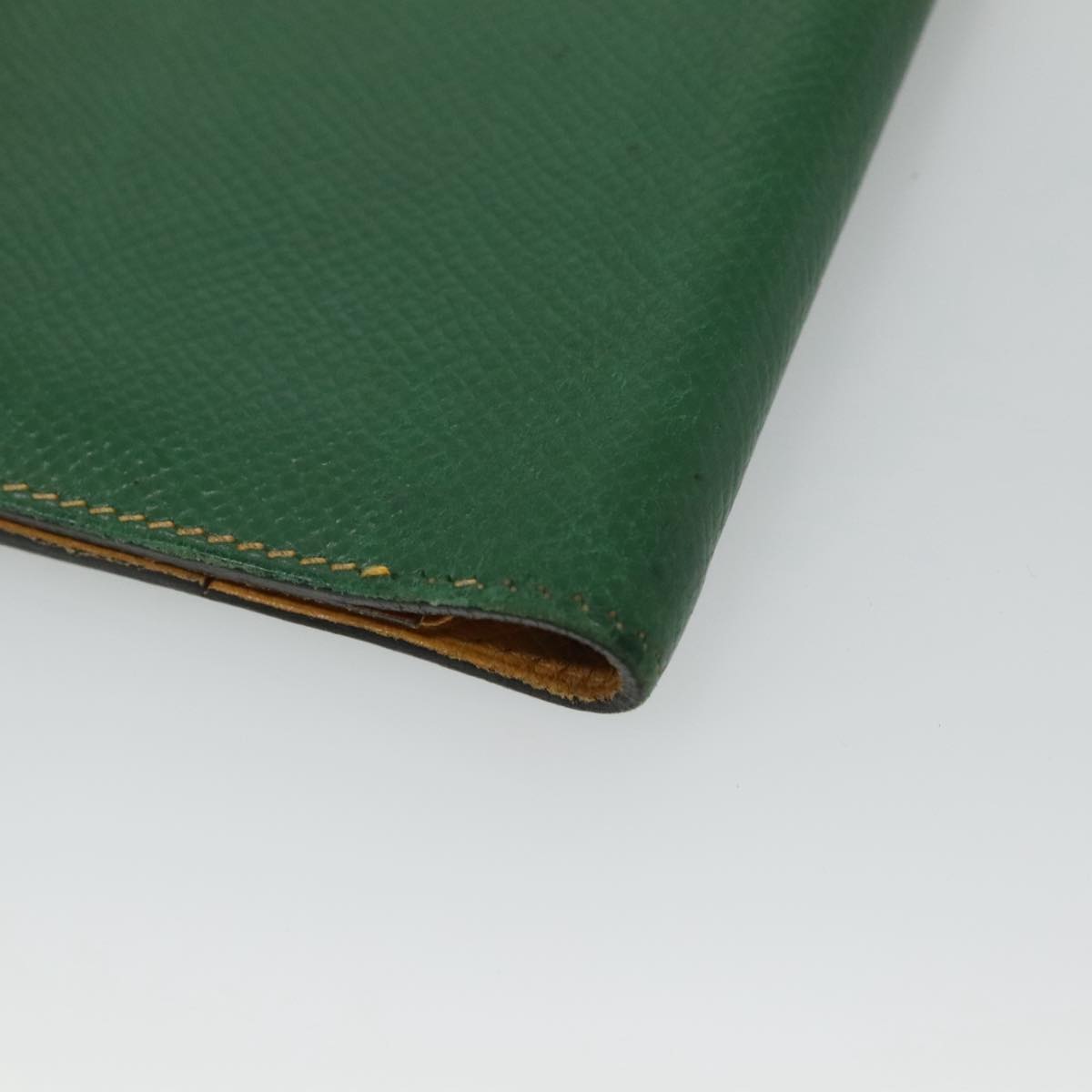 HERMES Day Planner Cover Leather Green Auth bs21645