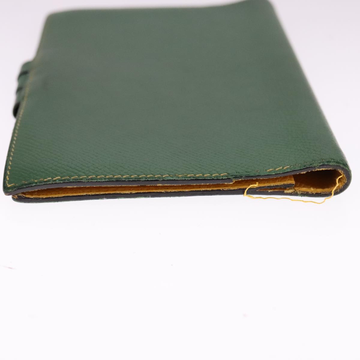 HERMES Day Planner Cover Leather Green Auth bs21645
