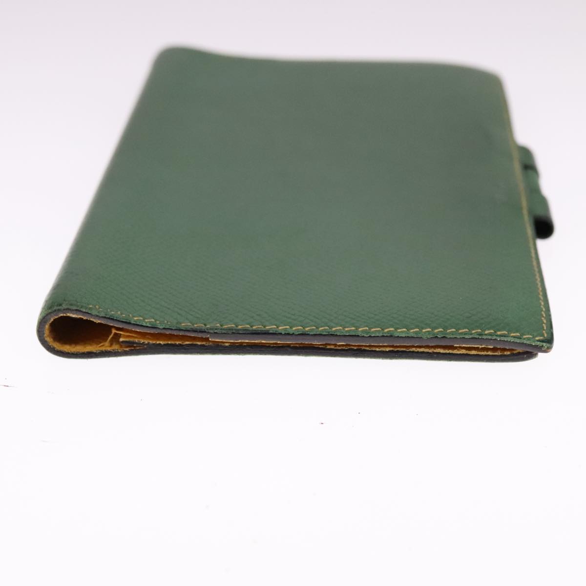 HERMES Day Planner Cover Leather Green Auth bs21645