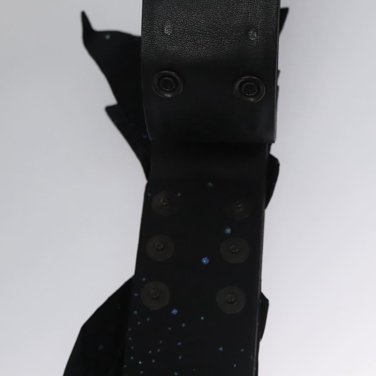 CHANEL Belt Leather 29.9"" Black CC Auth bs21650