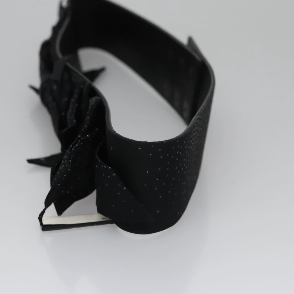 CHANEL Belt Leather 29.9"" Black CC Auth bs21650