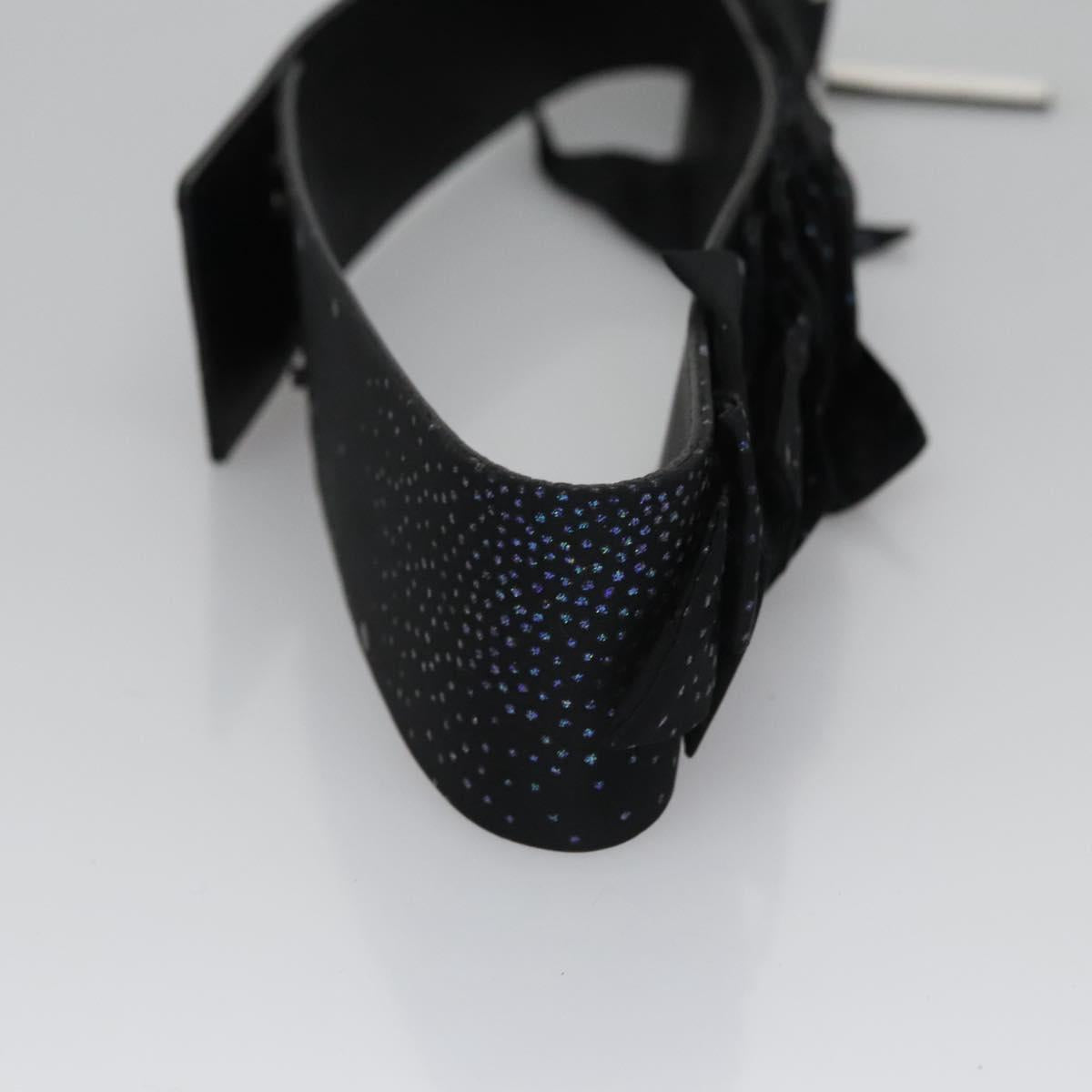 CHANEL Belt Leather 29.9"" Black CC Auth bs21650