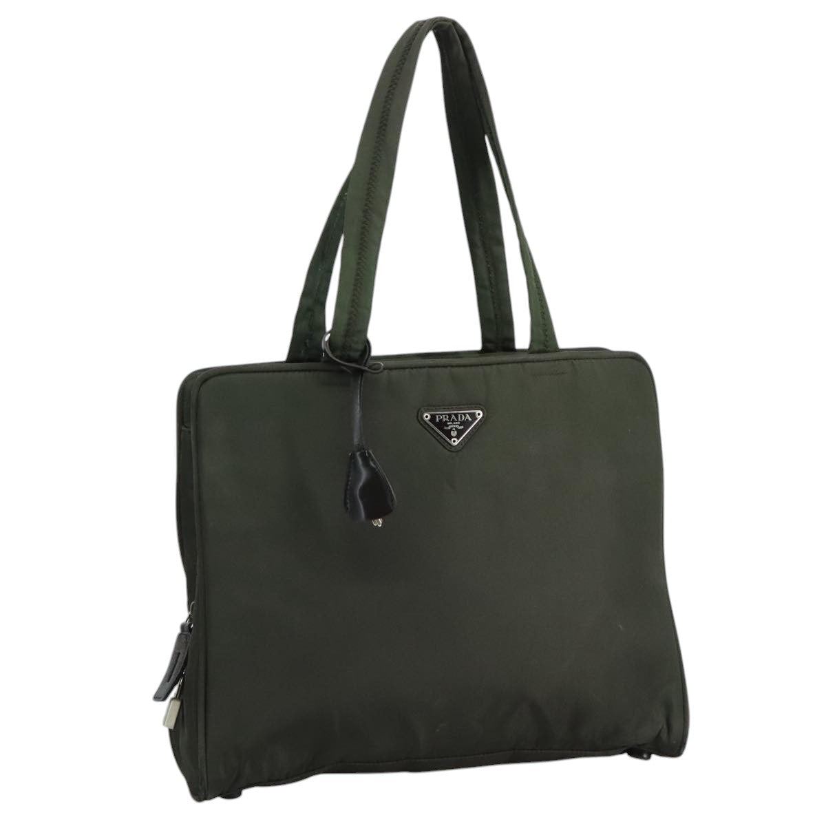 PRADA Tote Bag Nylon Khaki Auth bs21656